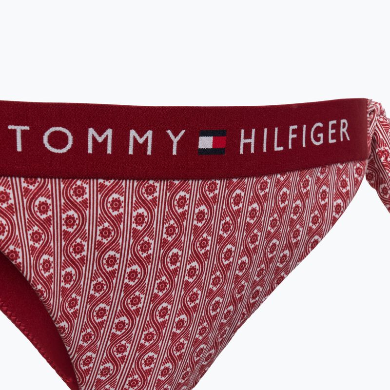Dół od stroju kąpielowego Tommy Hilfiger Cheeky Side Tie Bikini Print floral stripe regatta red 3