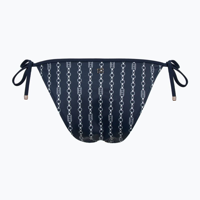 Dół od stroju kąpielowego Tommy Hilfiger Cheeky String Side Tie Print flag chain dark night navy 2