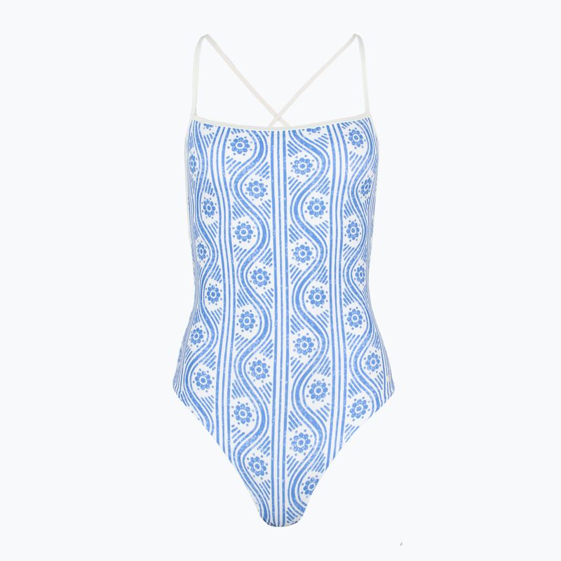 Strój kąpielowy jednoczęściowy damski Tommy Hilfiger Straight Neck Print floral stripe blue spell