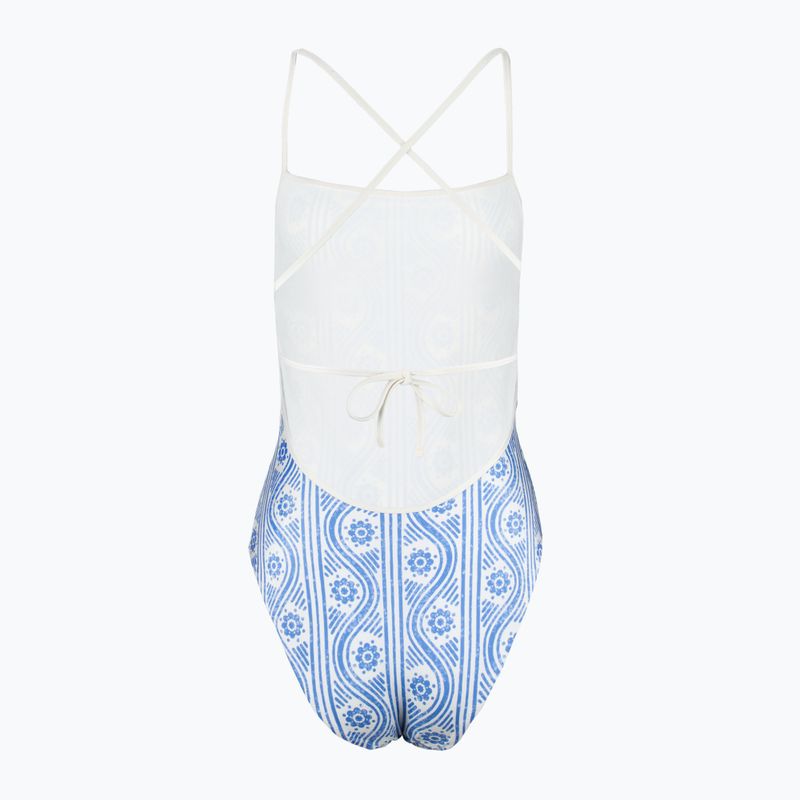 Strój kąpielowy jednoczęściowy damski Tommy Hilfiger Straight Neck Print floral stripe blue spell 2