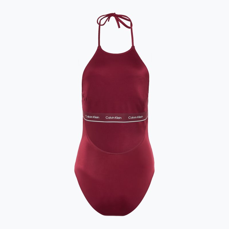 Strój kąpielowy jednoczęściowy damski Calvin Klein KW0KW02733 High Neck - RP plum gaze 2