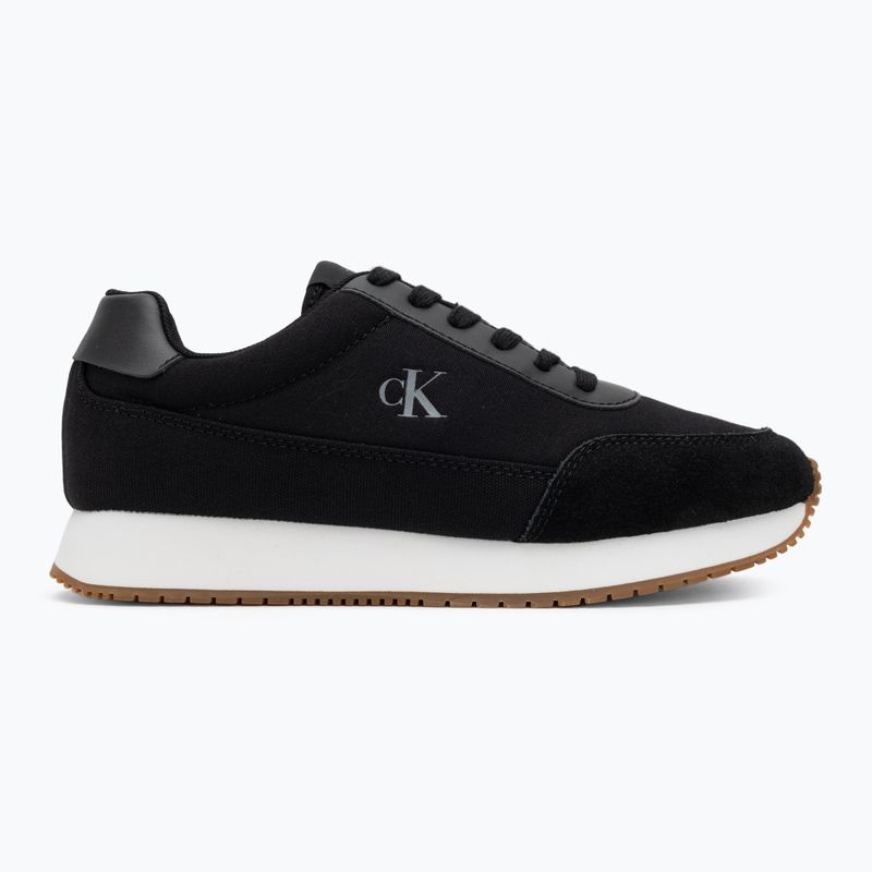 Buty damskie Calvin Klein YW0YW01888 Retro Runner Low Laceup Canvas black/bright white 2