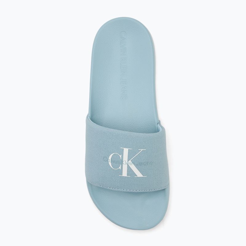Klapki damskie Calvin Klein YW0YW01835 Slide Monogram Wn triple cloud blue 5