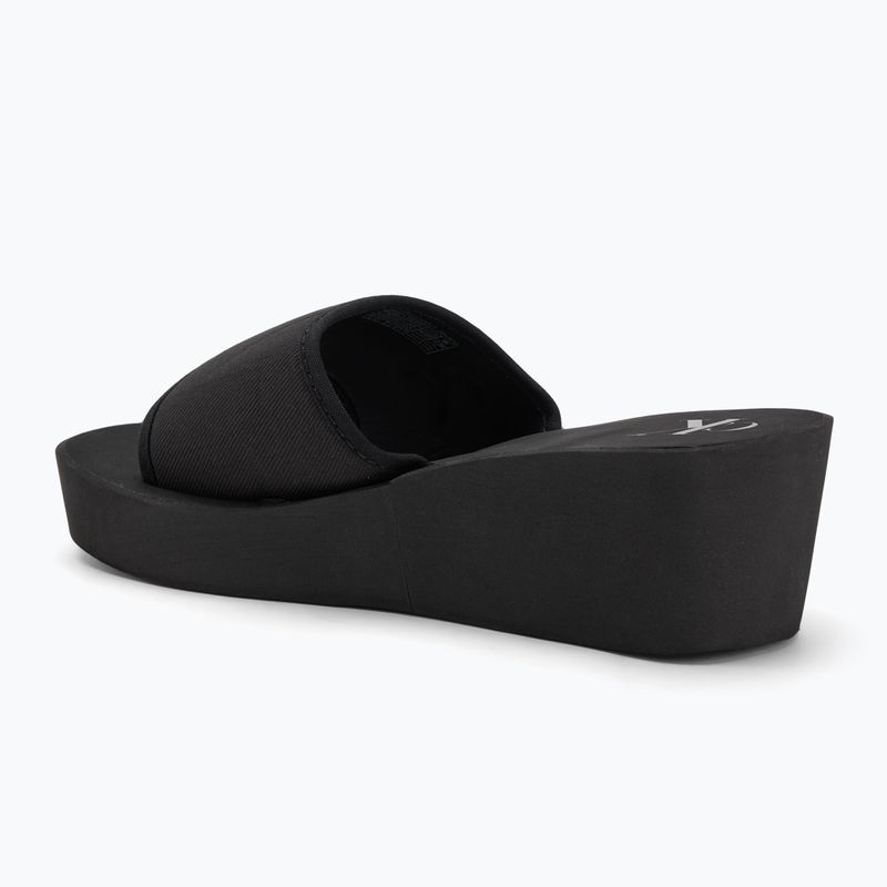 Klapki damskie Calvin Klein YW0YW01725 Beach Wedge Slide Canvas triple black 3
