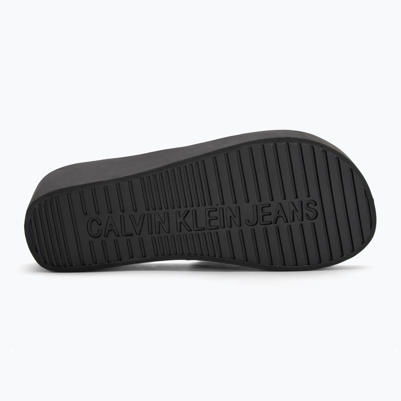 Klapki damskie Calvin Klein YW0YW01725 Beach Wedge Slide Canvas triple black 4