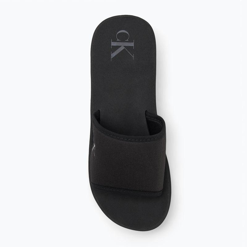 Klapki damskie Calvin Klein YW0YW01725 Beach Wedge Slide Canvas triple black 5