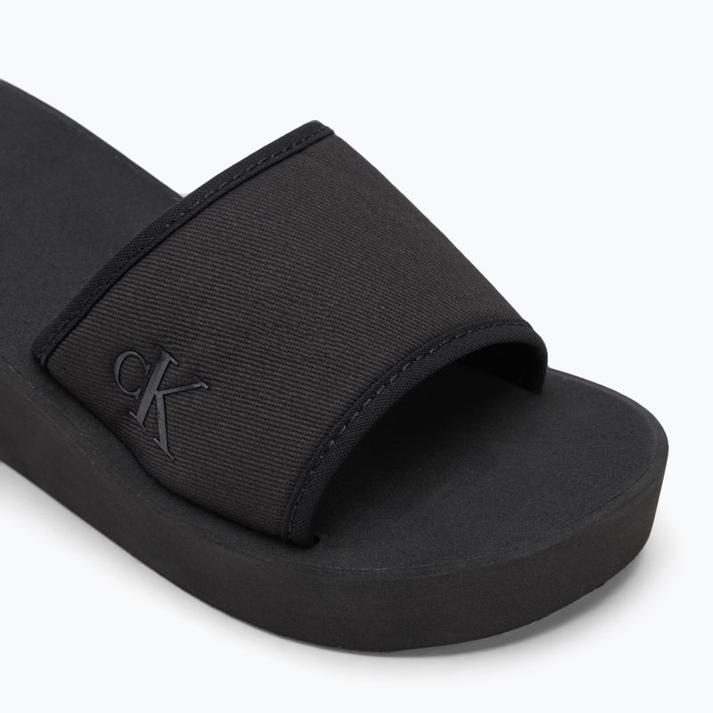 Klapki damskie Calvin Klein YW0YW01725 Beach Wedge Slide Canvas triple black 7