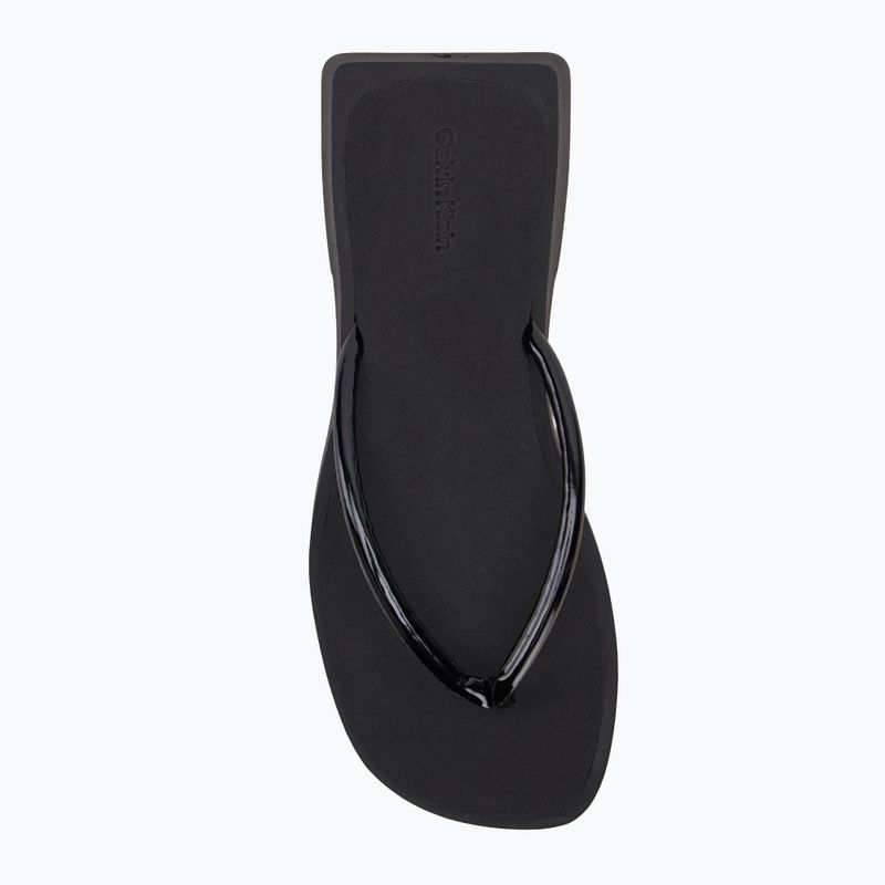 Japonki damskie Calvin Klein YW0YW01716 Sq Low Wedge Sandal Stitch triple black 5
