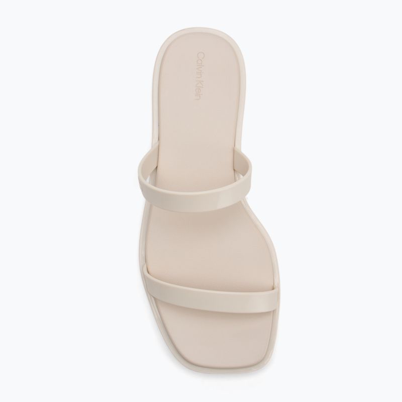 Klapki damskie Calvin Klein HW0HW02417 Double Bar Slide - Jelly turtle dove 5