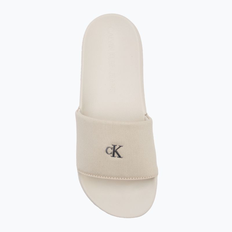 Klapki damskie Calvin Klein YW0YW01713 Slide Monogram Hardware turtle dove 5