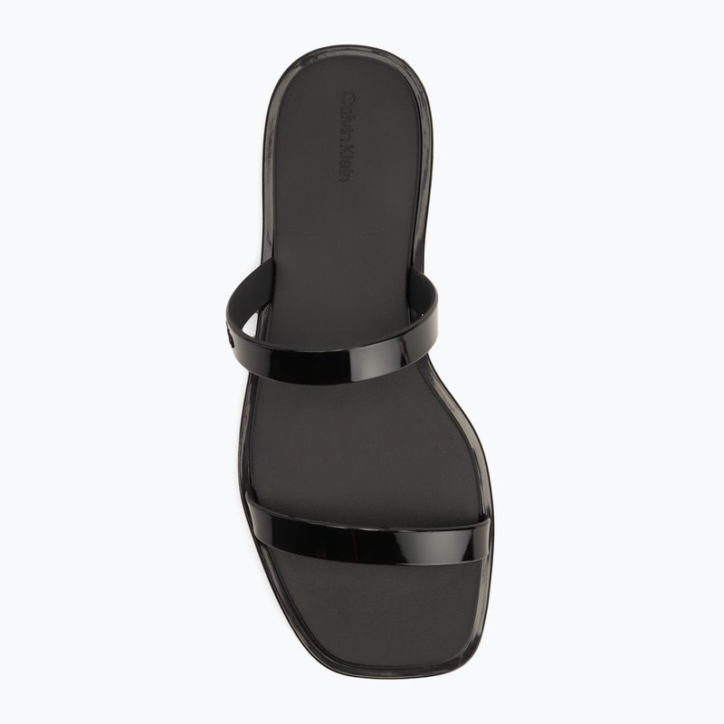 Klapki damskie Calvin Klein HW0HW02417 Double Bar Slide - Jelly black 5
