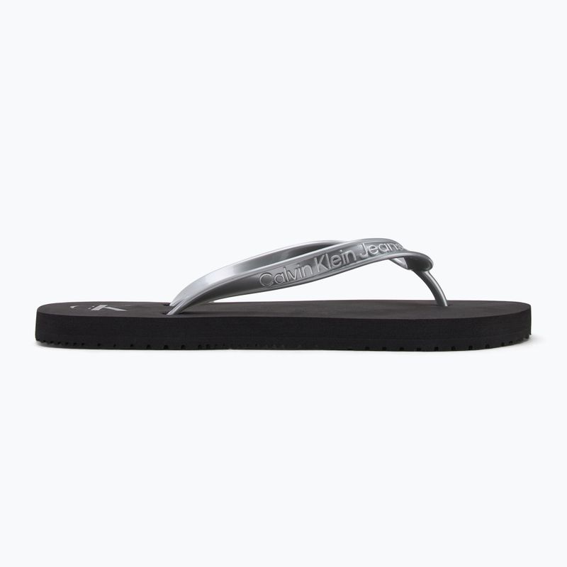 Japonki damskie Calvin Klein YW0YW01719 Beach Sandal Monologo Tpu black/silver 3