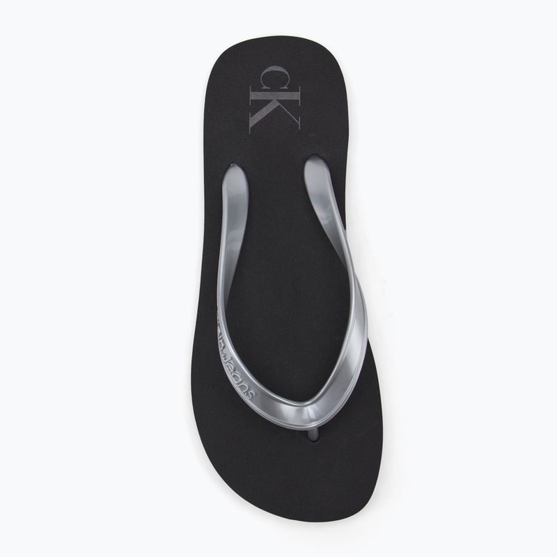 Japonki damskie Calvin Klein YW0YW01719 Beach Sandal Monologo Tpu black/silver 5