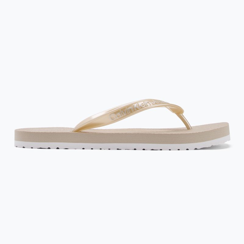 Japonki damskie Calvin Klein YW0YW01720 Thong+ Tpu Metallic eggshell/bright white 2