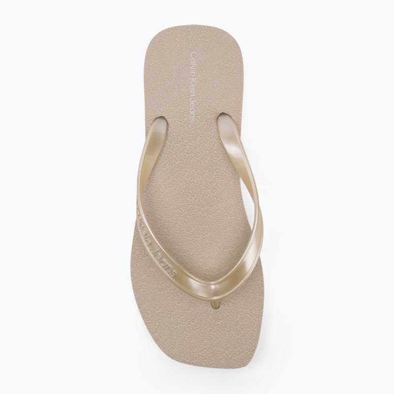 Japonki damskie Calvin Klein YW0YW01720 Thong+ Tpu Metallic eggshell/bright white 5