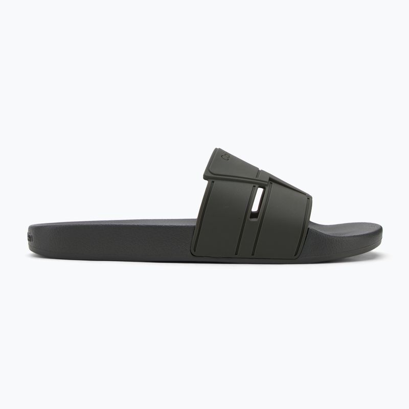 Klapki męskie Calvin Klein HM0HM01752 Pool Slide Double T dark olive 2
