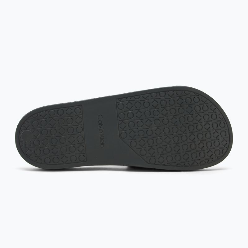 Klapki męskie Calvin Klein HM0HM01752 Pool Slide Double T dark olive 4