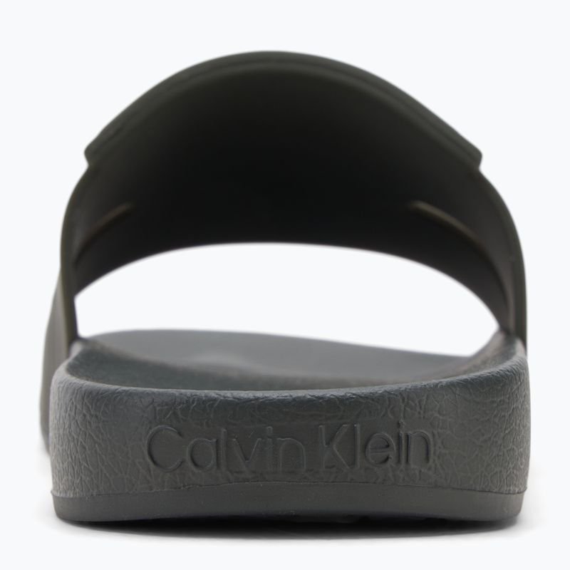 Klapki męskie Calvin Klein HM0HM01752 Pool Slide Double T dark olive 6