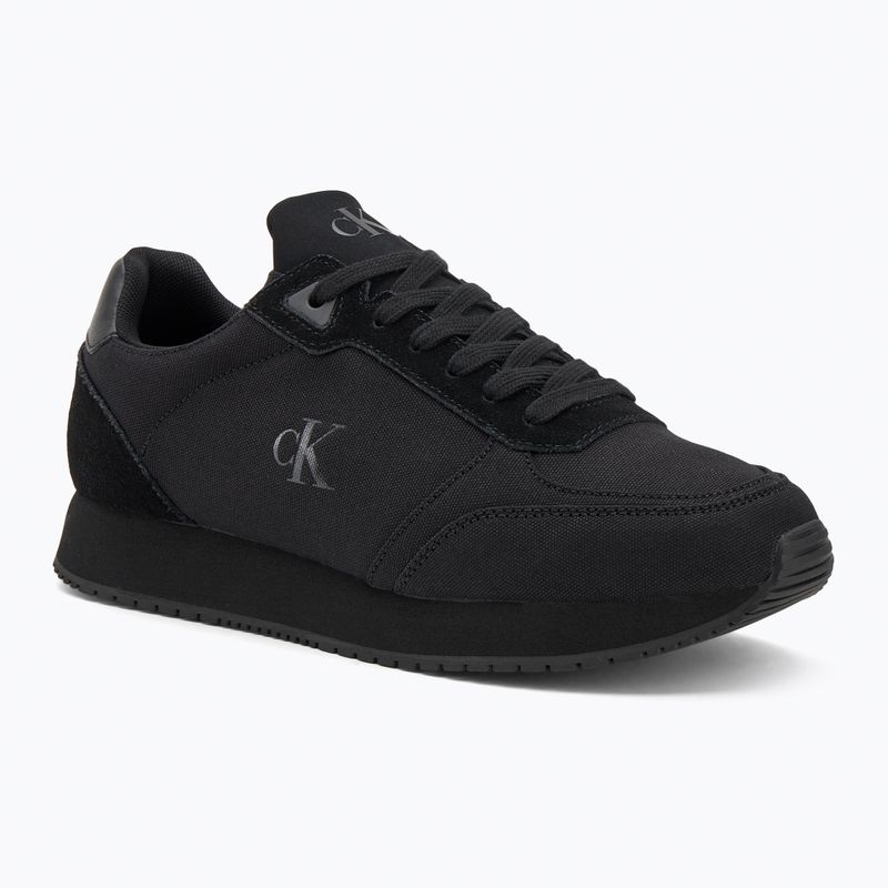 Buty męskie Calvin Klein YM0YM01217 Runner Sock Laceup Mg Canvas triple black