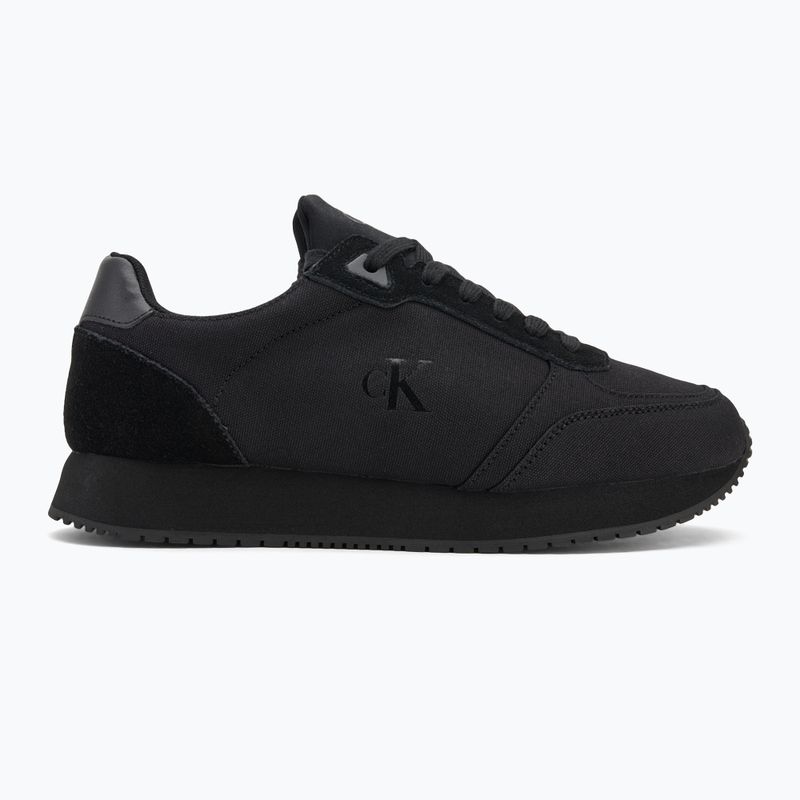 Buty męskie Calvin Klein YM0YM01217 Runner Sock Laceup Mg Canvas triple black 2