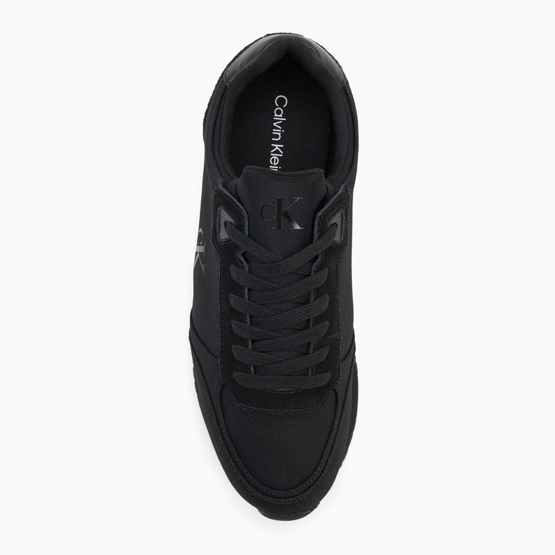 Buty męskie Calvin Klein YM0YM01217 Runner Sock Laceup Mg Canvas triple black 5