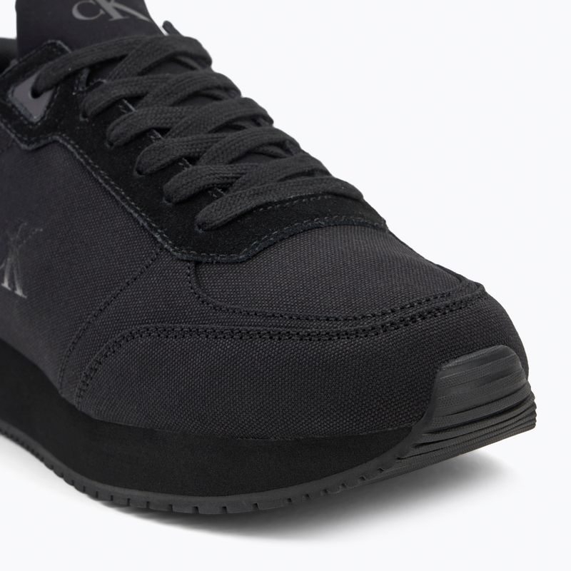 Buty męskie Calvin Klein YM0YM01217 Runner Sock Laceup Mg Canvas triple black 7