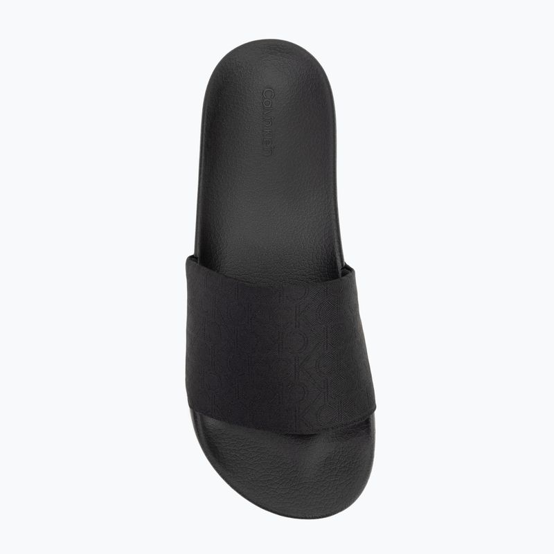 Klapki męskie Calvin Klein HM0HM01762 Pool Slide Jaq Mono black mono jacquard 5