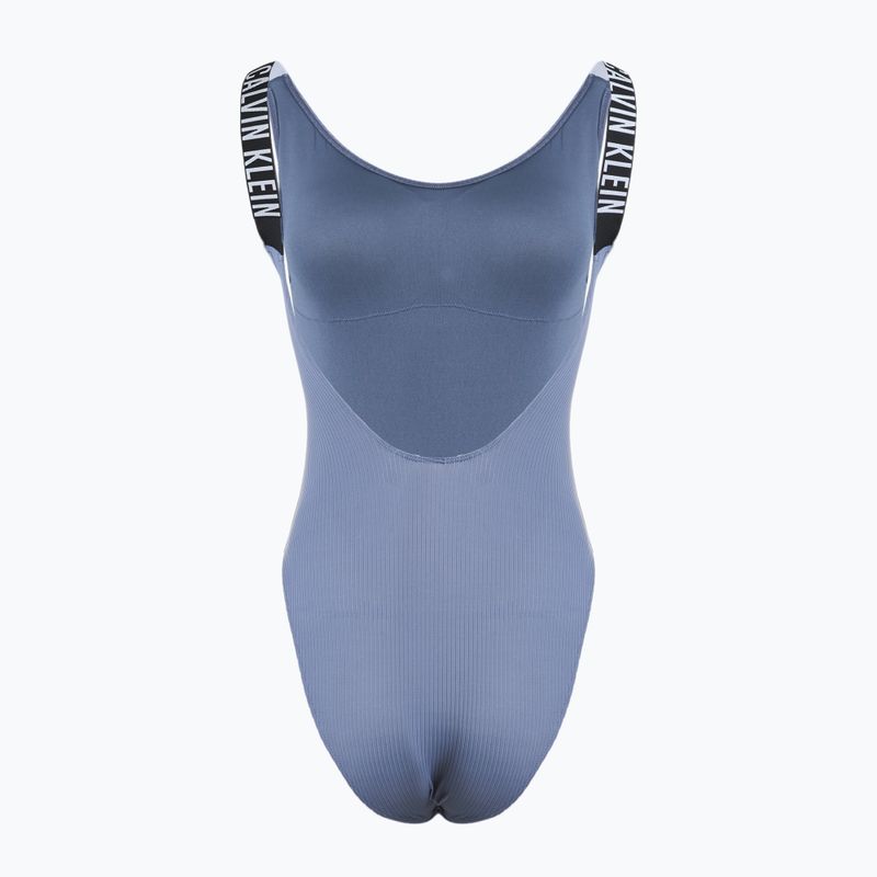 Strój kąpielowy jednoczęściowy damski Calvin Klein KW0KW02754 Intense Power Rib Scoop Back One Piece-RP grisaille 2