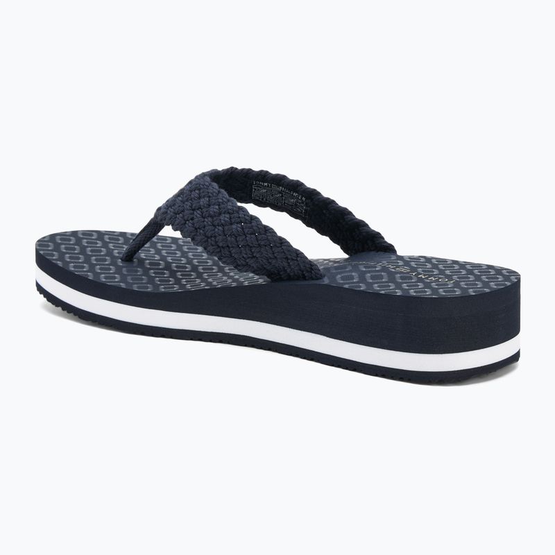 Japonki damskie Tommy Hilfiger Crochet Mid Beach Sandal space blue 3