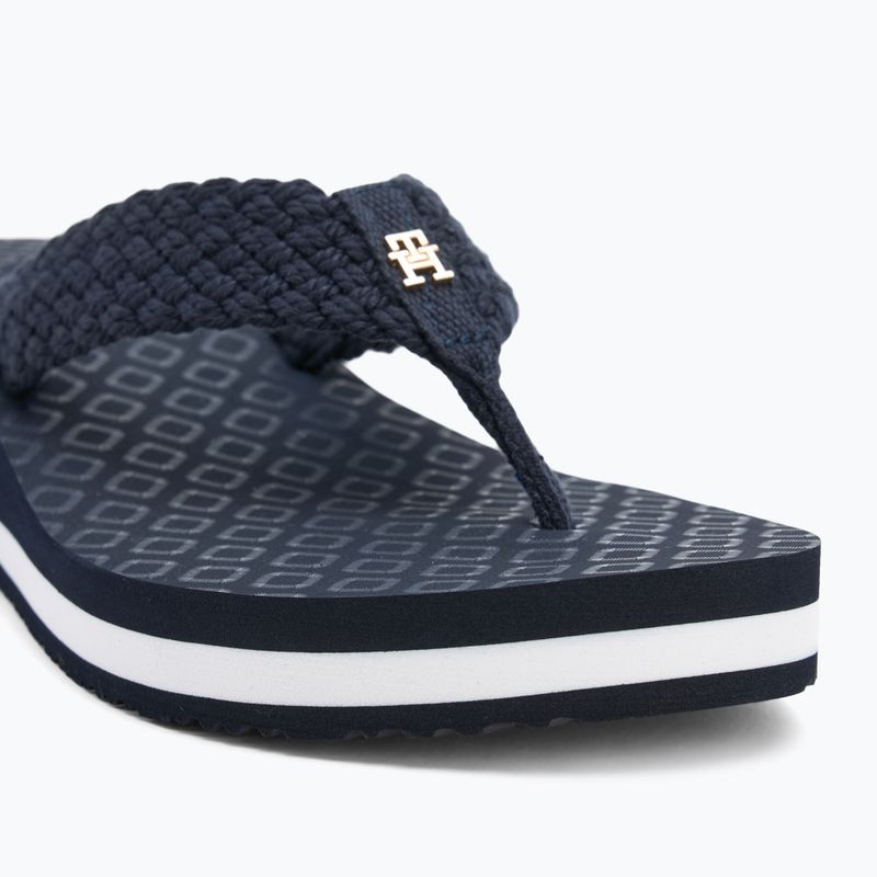 Japonki damskie Tommy Hilfiger Crochet Mid Beach Sandal space blue 7