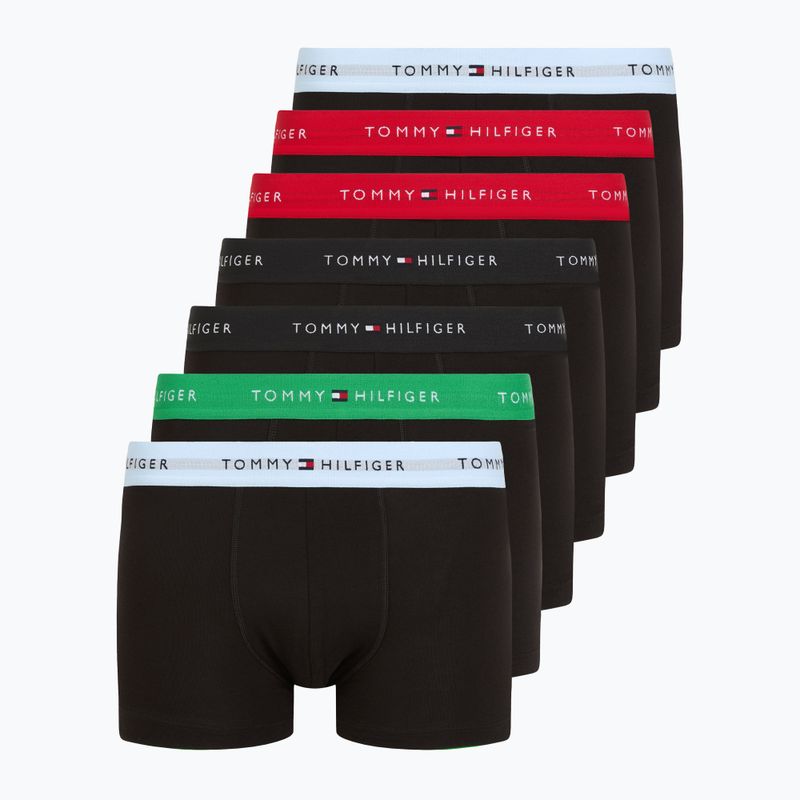 Bokserki męskie Tommy Hilfiger Repeat Logo Trunks 7 par breezy blue/premium green/premium red/black