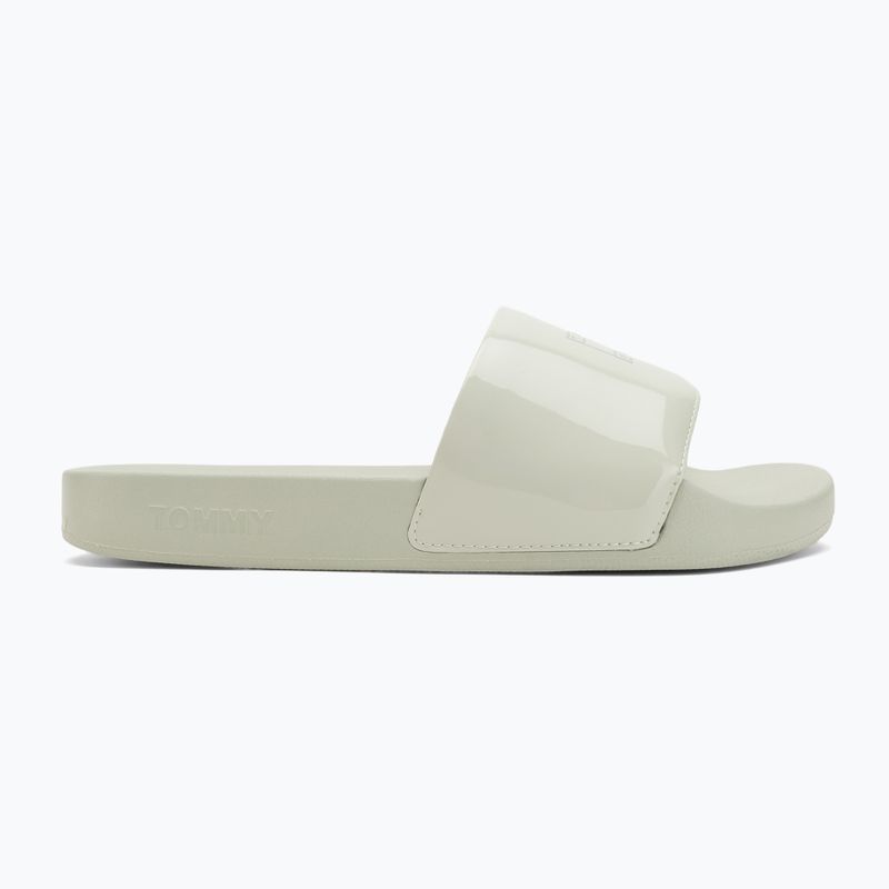 Klapki damskie Tommy Hilfiger Flag Pool Slide Patent misty sage 2