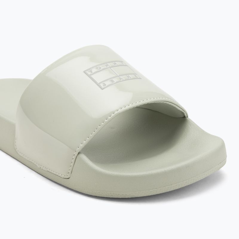 Klapki damskie Tommy Hilfiger Flag Pool Slide Patent misty sage 7
