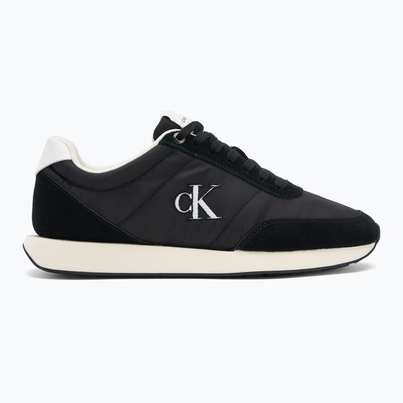 Buty męskie Calvin Klein YM0YM01361 Retro Runner Essential MIX MAT black/bright white 2