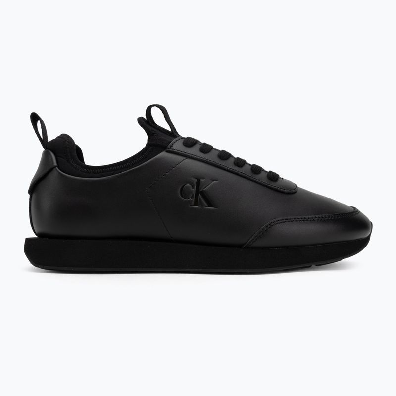 Buty męskie Calvin Klein YM0YM01362 Retro Runner Sock Laceup Leather triple black 2