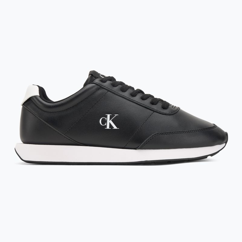 Buty męskie Calvin Klein YM0YM01355 Retro Runner Essential Leather black/bright white 2