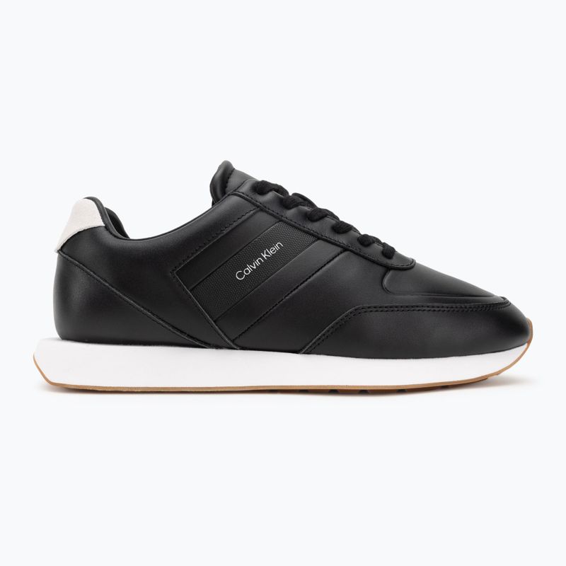 Buty męskie Calvin Klein YM0YM01381 Retro Runner Leather Tape black/bright white/gum 2