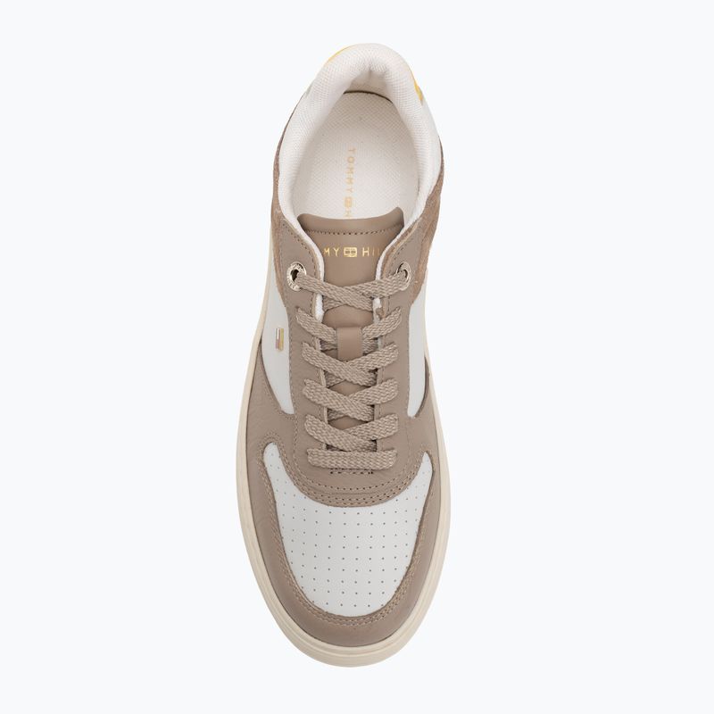 Buty damskie Tommy Hilfiger Sporty Cupsole Tumbled Leather costal taupe/ecru/yellow 5