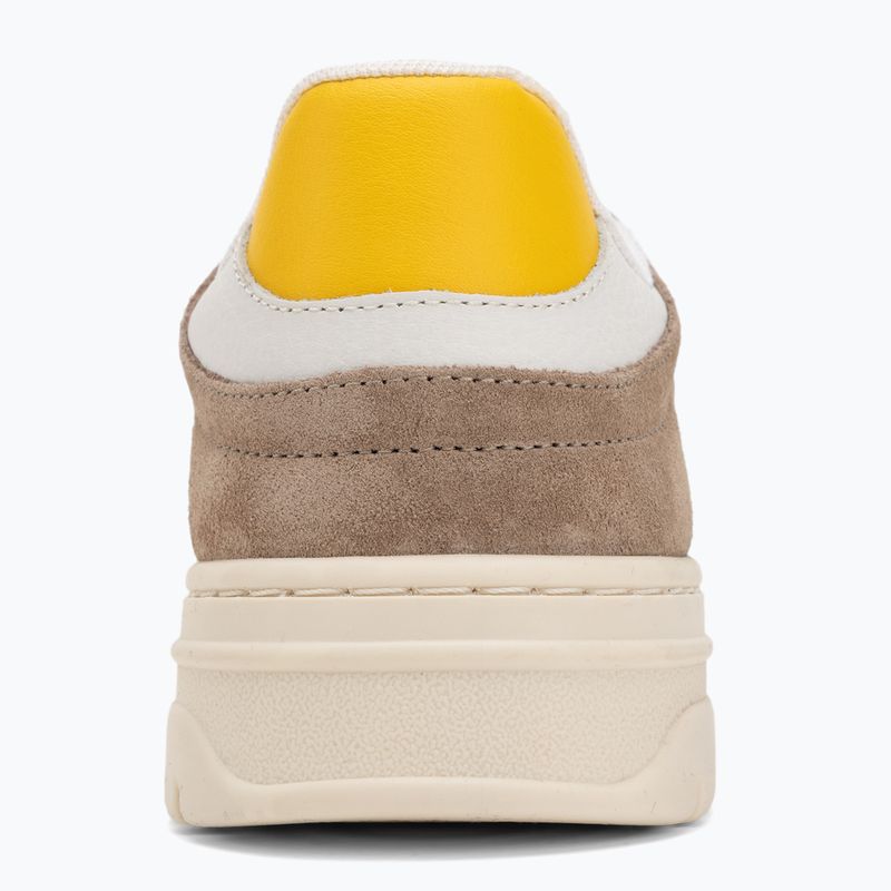 Buty damskie Tommy Hilfiger Sporty Cupsole Tumbled Leather costal taupe/ecru/yellow 6
