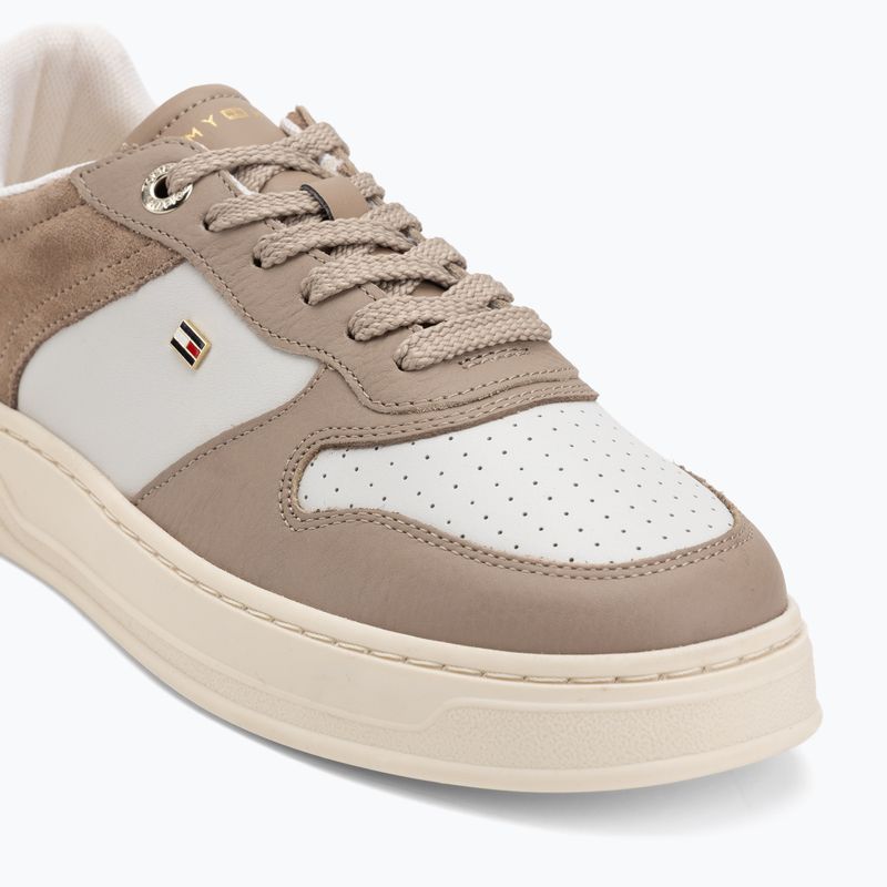 Buty damskie Tommy Hilfiger Sporty Cupsole Tumbled Leather costal taupe/ecru/yellow 7