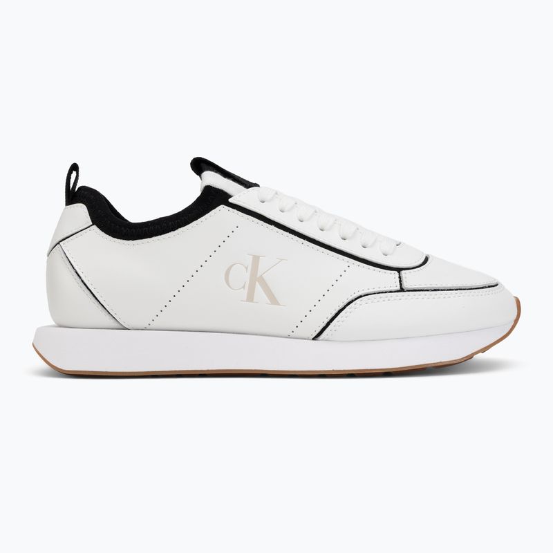 Buty damskie Calvin Klein HW0HW02994 Retro Runner Sock Patch Leather bright white/black 2