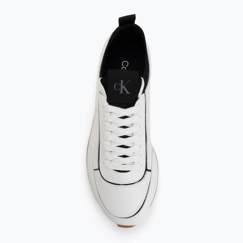 Buty damskie Calvin Klein HW0HW02994 Retro Runner Sock Patch Leather bright white/black 5
