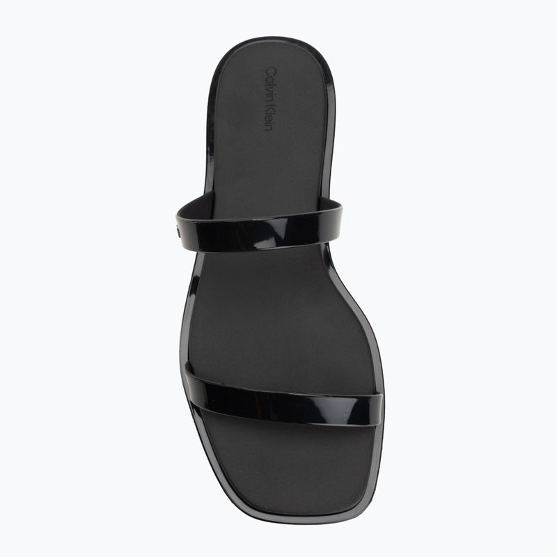 Klapki damskie Calvin Klein HW0HW02963 Jelly Doub Bar Shiny triple black 5