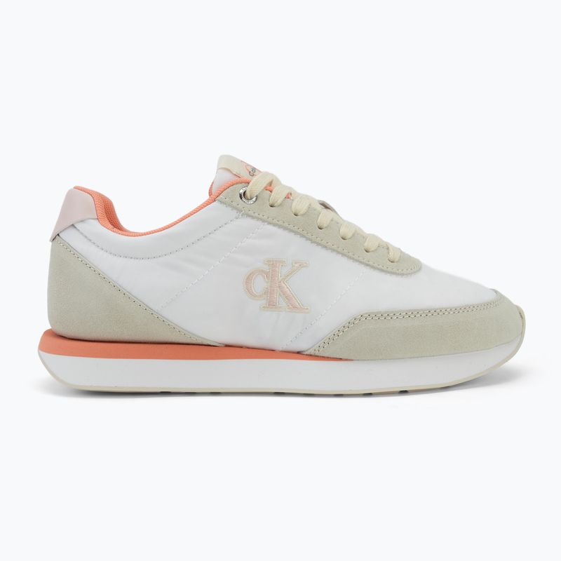Buty damskie Calvin Klein YW0YW01990 Retro Runner Lace Up Nylon Mg brilliant white/light cashew/pink 2