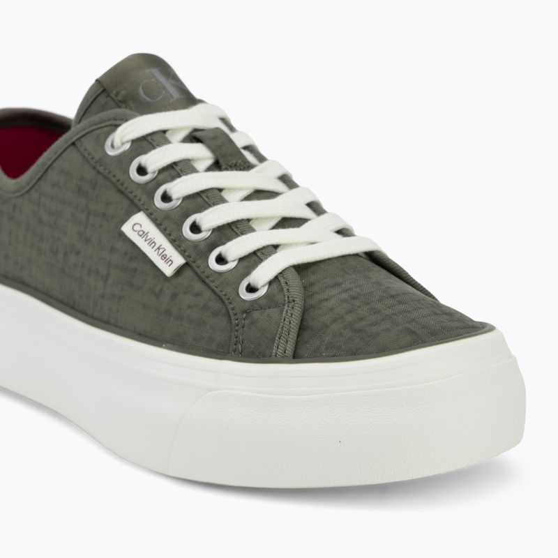 Buty damskie Calvin Klein HW0HW02970 Vulc Flatf Laceup Ripst deep lichen green/pink yarrow 7