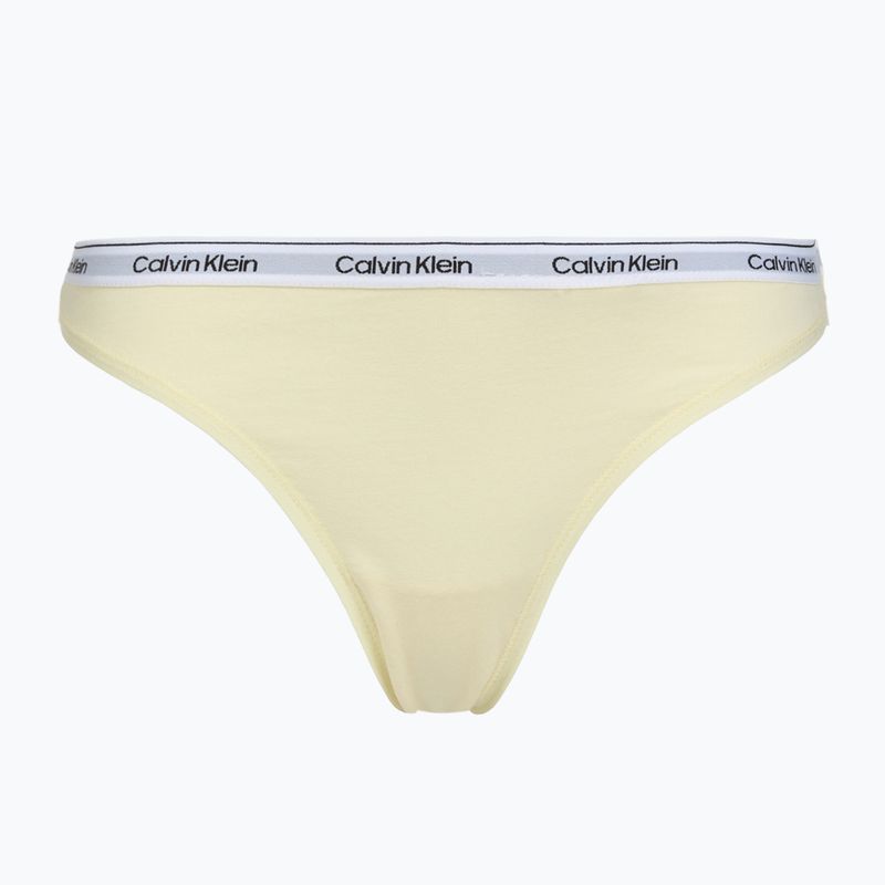 Stringi damskie Calvin Klein LV00QD5209 Thong 3 pary shoreline/snow heather/pear sorbe 2