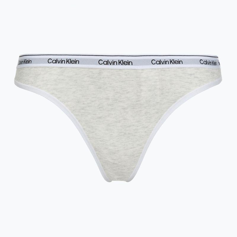 Stringi damskie Calvin Klein LV00QD5209 Thong 3 pary shoreline/snow heather/pear sorbe 3