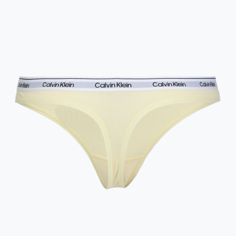 Stringi damskie Calvin Klein LV00QD5209 Thong 3 pary shoreline/snow heather/pear sorbe 5