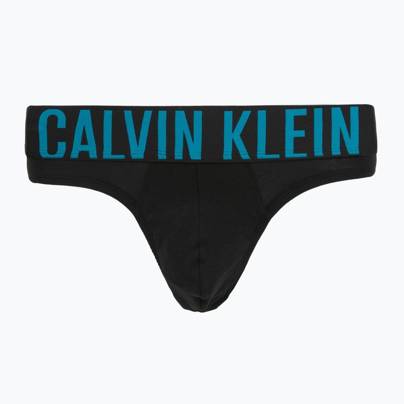 Slipy męskie Calvin Klein 000NB3607A Hip Brief 3 pary black w/oatmeal logo/black w/age 4
