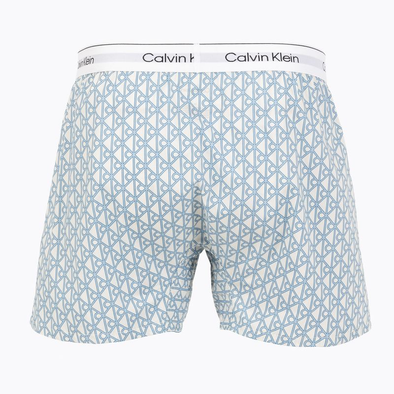 Bokserki Calvin Klein LV00NM2831 Boxer Trad icon cotton emblem chalk/gulf blue 2